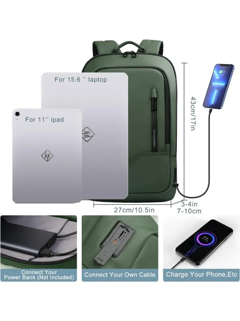 Lightweight Slim Laptop Backpack for Men | Anti-Theft Water Resistant Travel Bag